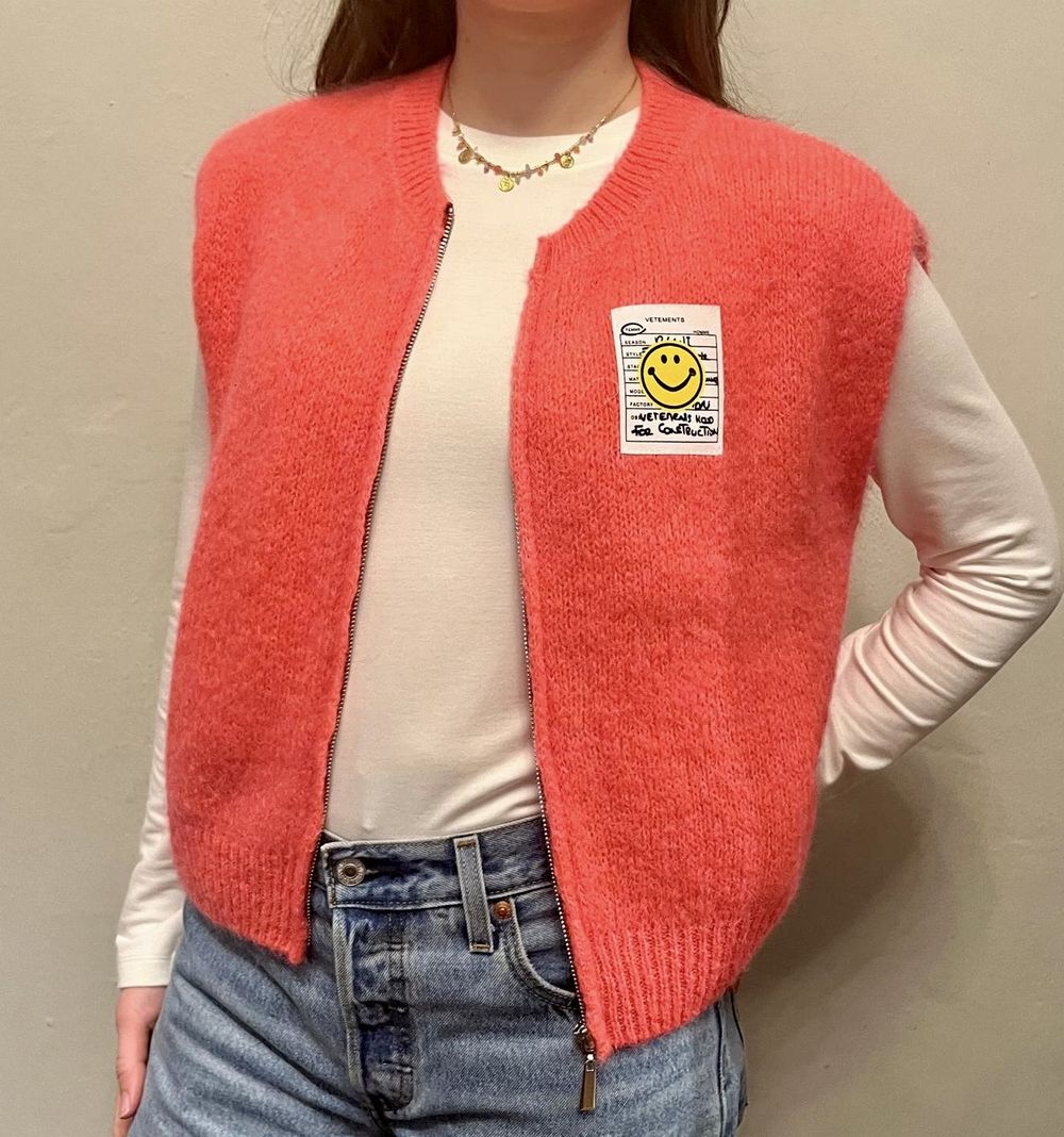 Strickweste Patch Smiley (GG Luxe)