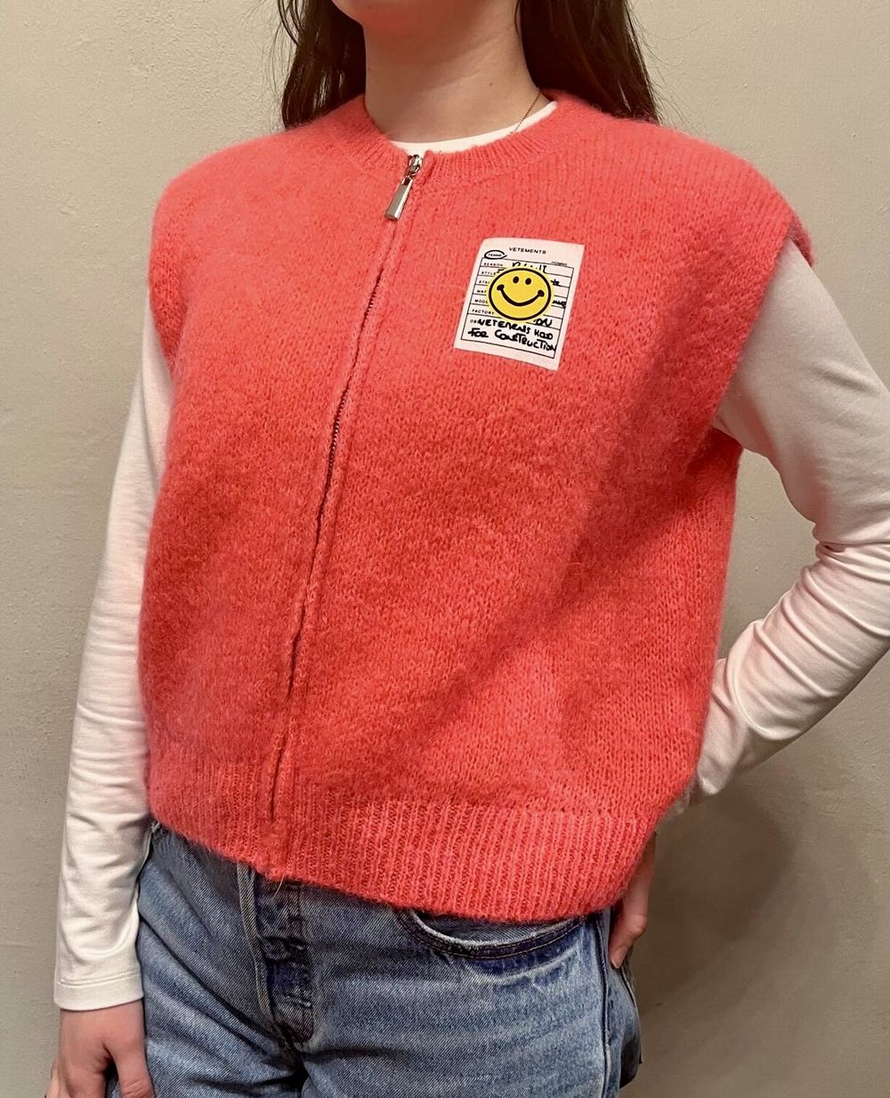 Strickweste Patch Smiley (GG Luxe)